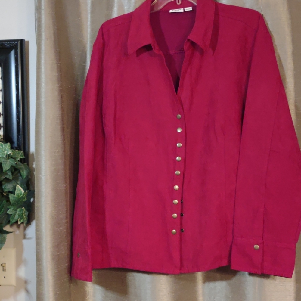 Cato's Burgundy snap up shirt size 22/24